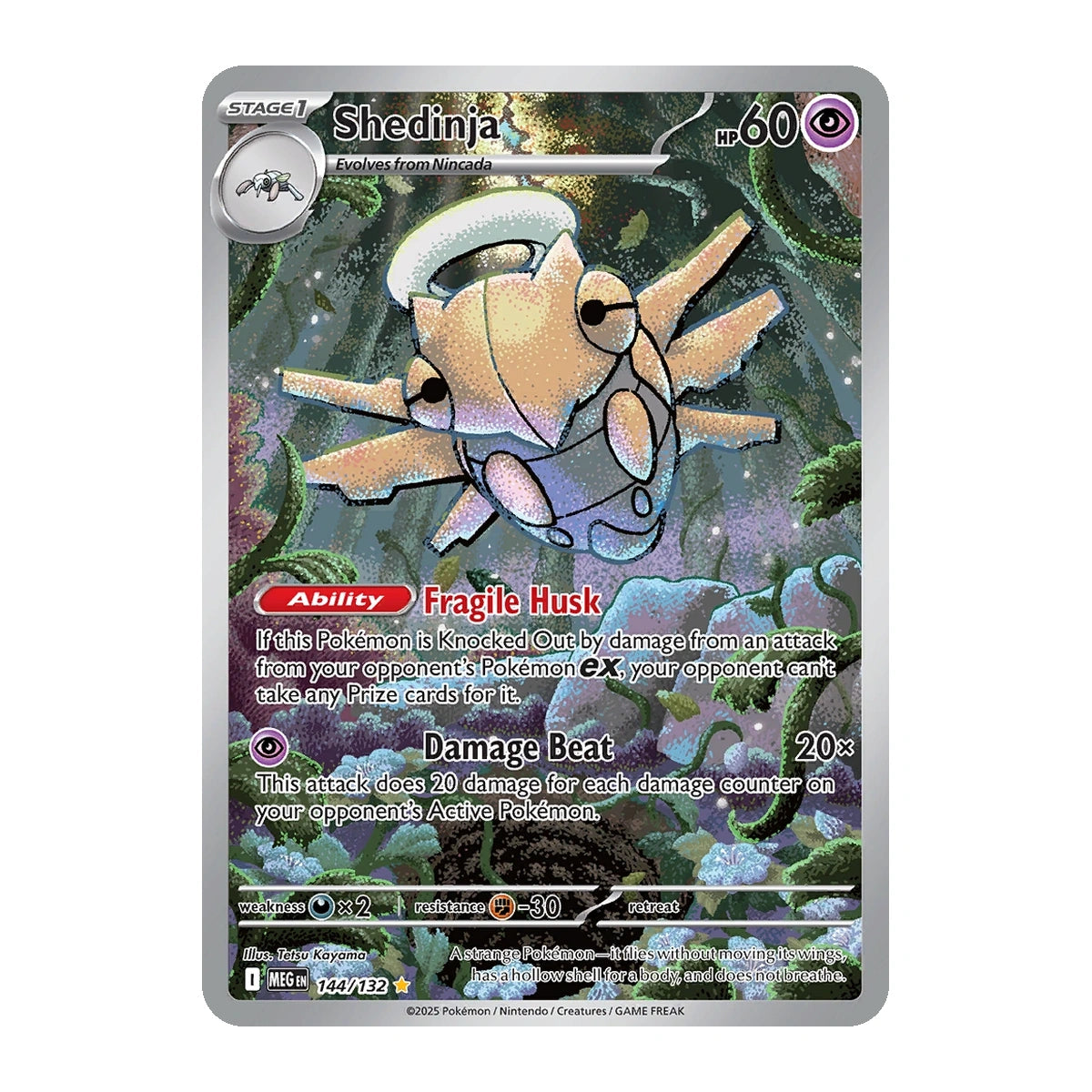 pokemon shedinja card 2025 Pokemon Meg En-mega Evolution 144 Shedinja Illustration Rare PSA 10