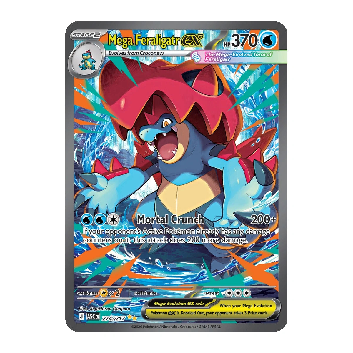 pokemon cards ex gx mega Feraligatr – 274/217 – English Pokémon TCG Single Options:19/113 (NM)(Reverse Holo) Legendary Treasures (LTR) Coleccionables de anime Vintage Legendary Collection Pokémon